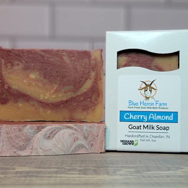 Cherry Almond Goat Milk Soap, Goatsmilk Soap, Handmade Soap