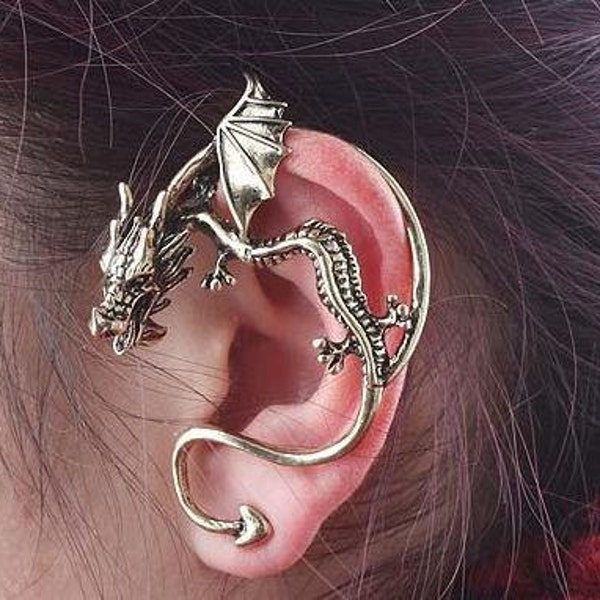 Dragon Earring Game of Thrones Daenerys Targaryen cuff very nice metal body - great color Z5