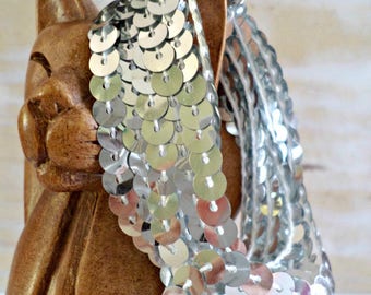 Ribbon for sewing and customisation 6 mm silver sequins