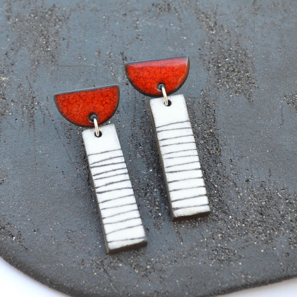 Ceramic earrings. Stud earrings. Ceramic jewelry. Gif for her. Contemporary jewelry