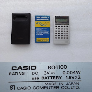 Calculadora Casio BQ-1100 vintage rara con estuche, fabricada en Japón en 1981, en funcionamiento, envío gratuito
