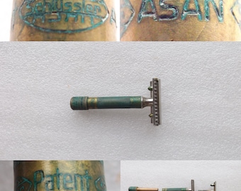 RARE Vintage Old Asan Schlüssler 1920's Made in Germany , Military Shaving Safety Razor , Brass Safety Razor , Free Worldwide Shipping