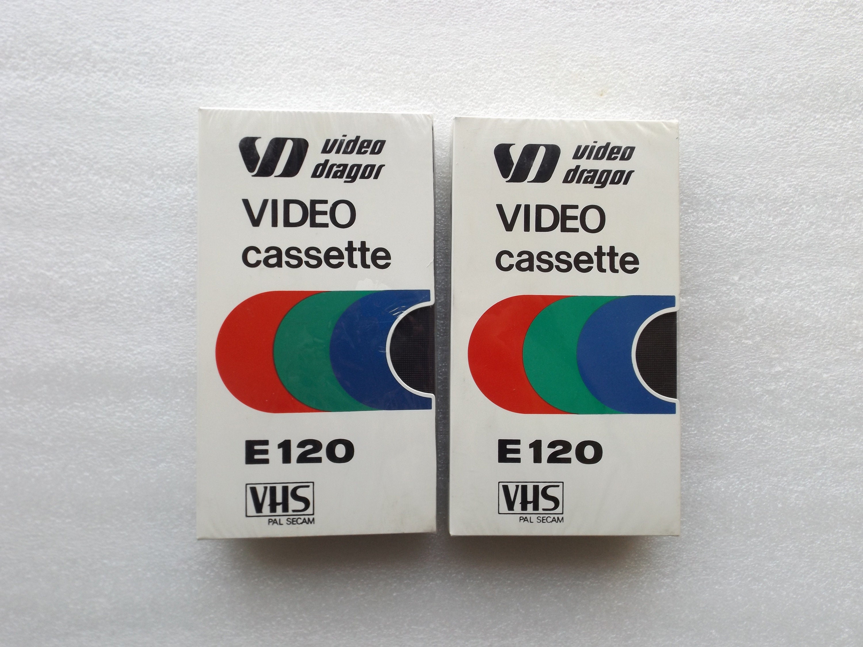 2 x Rare Vintage Videocassette VHS VIDEO DRAGOR E120 / Made in Bulgaria / New / Sealed , Free Worldwide Shipping