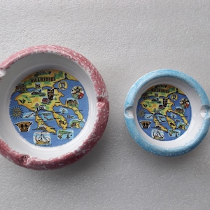 2 x Ashtray Greece Halkidiki , Hand made in Greece by Papadopoulos , Bar Decor , Home Decor , Gift for Smoker, FREE SHIPPING