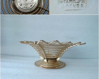 Rare Vintage Fruit Bowl Metal , Moscow USSR Russian , FREE SHIPPING