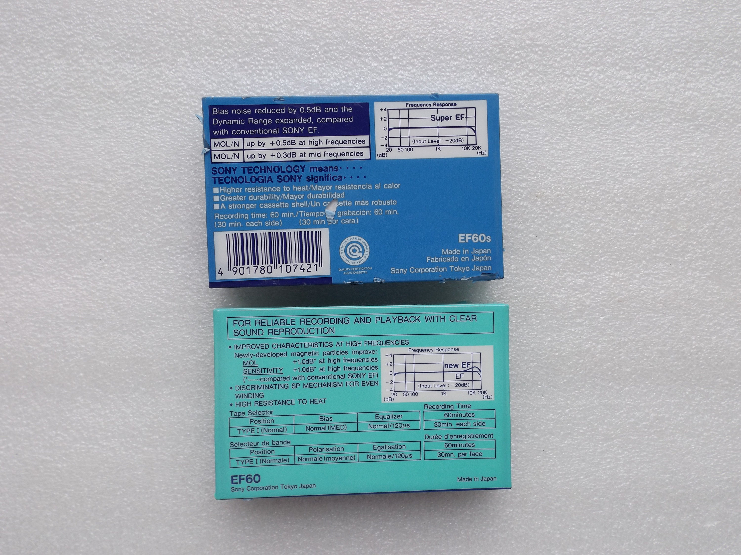 Fidelity Elite 8x10フィルムカセット 2個セット 2 X Audio Cassette Blank Tape , SONY EF 60 (super and