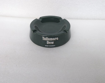 Vintage Ashtray Ceramic ''Tullamore Dew'', Advertising Ashtray, Bar Decor, Gift for Smoker , FREE SHIPPING