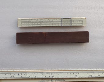 Vintage 1956s. Slide Rule Logarithmic Ruler USSR , Rare Collectible w/ Original Box , Free Worldwide Shipping