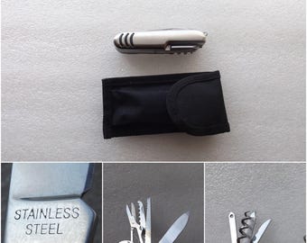 Folding Pocket Army Style Knife 11 in 1 Screwdriver Function Camping Fishing Hunting Multi-Tool , NEW , FREE SHIPPING