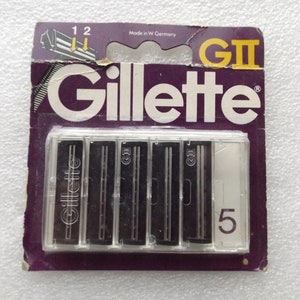 ビンテージ ジレット GII シェービングブレード 5 枚セット (ドイツ製) 新品 / 未開封、世界中に送料無料