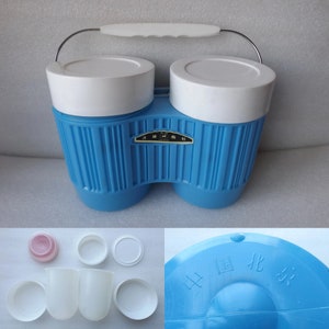 Vintage Thermos Chinese 70s Double Thermos Hot & Cold Food Container , Food Storage , Picnic Thermos , NEW , EXCELLENT , FREE Shipping