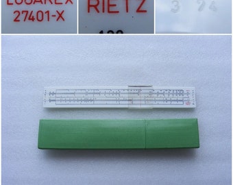 Slide Rule Logarex , Vintage Slide Rule LOGAREX 27401-X  RIETZ w/ Box ,  Excellent , Free Worldwide Shipping