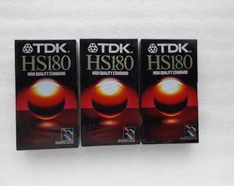 3 x TDK HS180 VHS High Quality Standard VHS Blank Video Cassette Tape , New , Sealed , Free Worldwide Shipping
