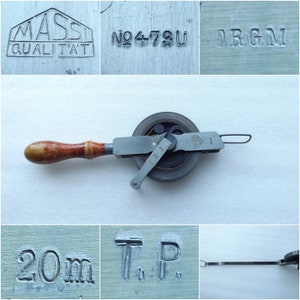 Vintage Germany "MASSI Qualitat 473U" Werkzeug Maßband Holzgriff, Roulette 20 m / Metall Meter/Meßgerät Werkzeug, KOSTENLOSER VERSAND