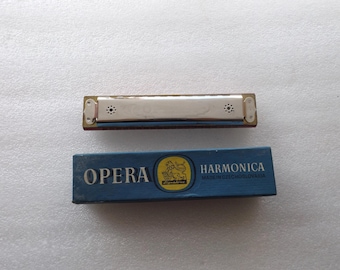 Rare Vintage Harmonica OPERA LIGNA Czechoslovakia , Musical Instrument w/ Original Box , Free Shipping