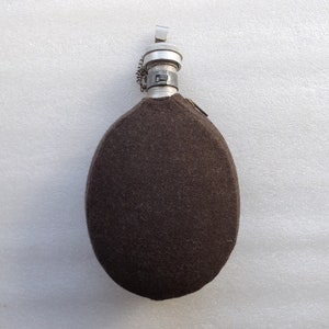 Vintage Bulgarian Military Field Aluminum Water Canteen Flask w/ Wool Cover, Military Canteen, Military Water Bottle Free Worldwide Shipping