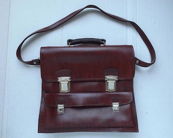 Vintage Leather Bag , Leather Shoulder Bag , Leather Messenger Bag , Leather Satchel , Leather Briefcase, FREE SHIPPING