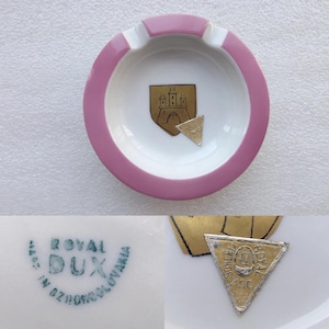 Vintage Porcelain Ashtray 1960s Royal Dux Bohemia , Made in Czech Republic , Home Decor, Gift for Smoker, Excellent, Free Worldwide Shipping