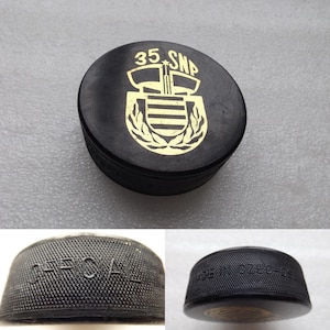 Rondelle de hockey vintage, rondelle de hockey officielle, 35 SNP fabriqué en Tchécoslovaquie des années 1970, livraison gratuite dans le monde entier