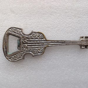 Vintage Bottle Opener Metal Figural Guitar , Free Worldwide Shipping