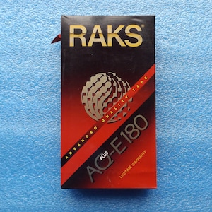 RAKS AQ-E180 Plus VHS Blank Video Cassette Tape , New , Sealed , Free Worldwide Shipping