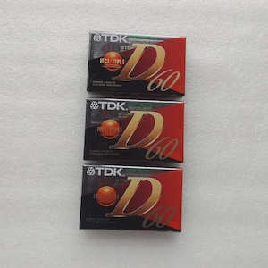 3 x TDK D 60 vintage audio cassette blank tape , New , Factory Sealed , Free Worldwide Shipping