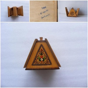 Scatola/distributore di sigarette in legno con decorazione dipinta a mano vintage, scatola pirografata decorata a mano, regalo per fumatori, SPEDIZIONE GRATUITA