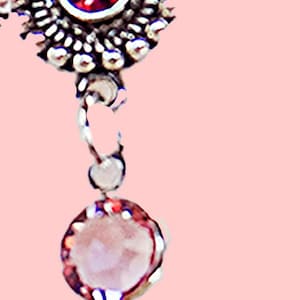 SWAROVSKI POST earrings, pink crystal earring, pink crystal link, AB crystal bead, dangle earring, Swarovski earring, Swarovski - 0667-