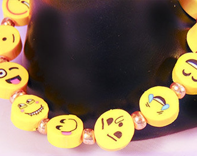 EMOJI BRACELET, Emoji Jewelry, Polymer Clay Emoji, Polymer Clay