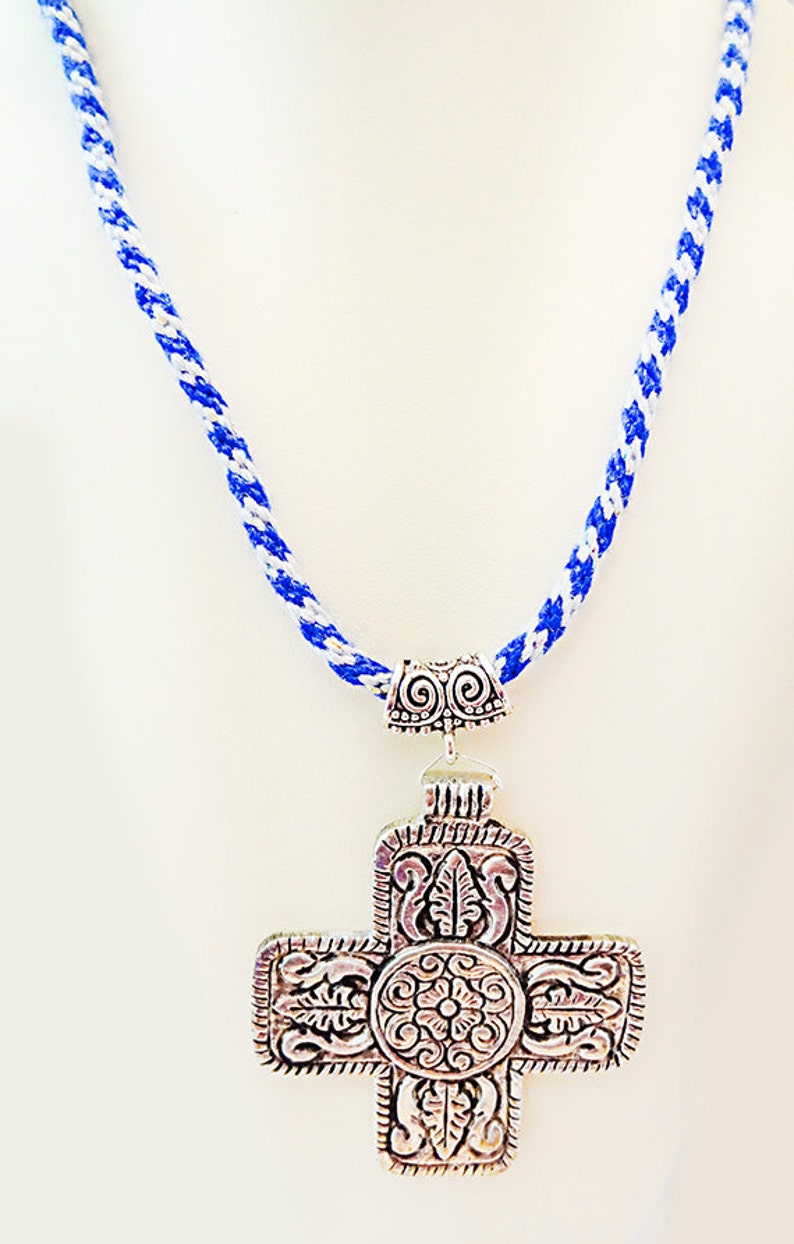 cross jewelry cross kumihimo necklace 0919 Cross necklace yarn cord kumihimo cord kumihimo kumihimo jewelry square cross