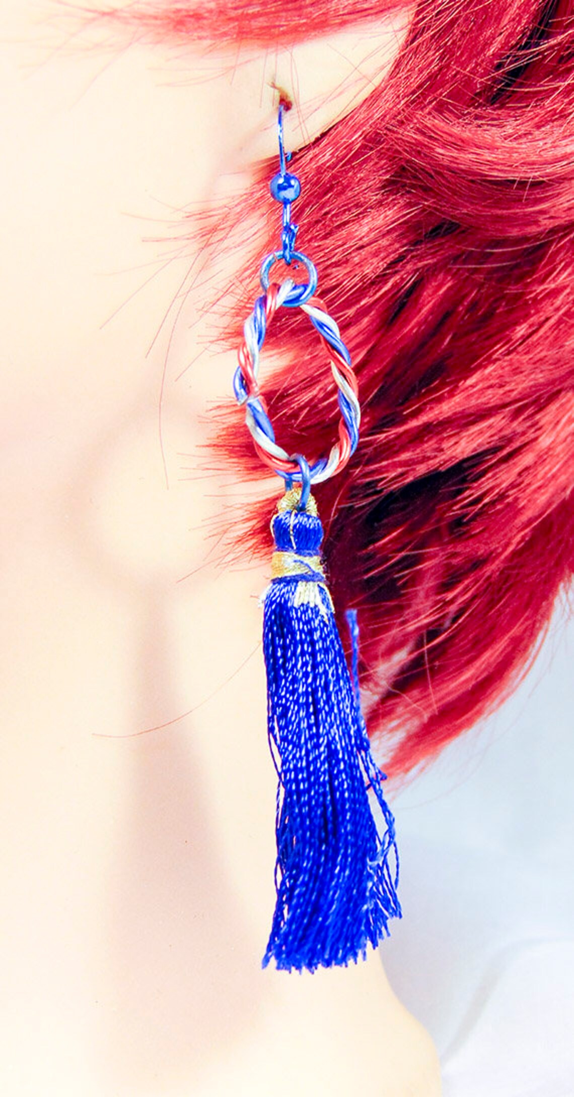 PATRIOTIC EARRINGS Americana Earrings Blue Earrings 4th of Etsy