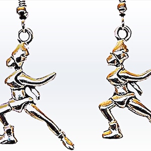 Runner Charm Earrings: Sports Jewelry for Female Runners (2" Length)