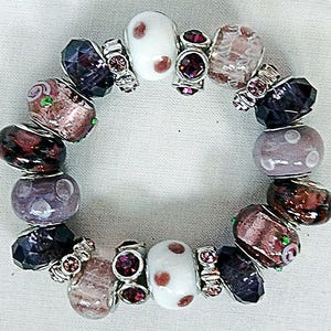 CHUNKY PURPLE BRACELET, chunky jewelry, stretch bracelet, stretch jewelry, purple beads, purple bracelet, purple jewelry - 0408B