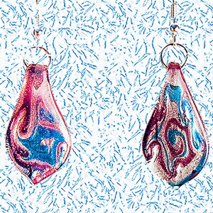 LAMPWORK EARRINGS, lampwork jewelry, blue earrings, silver earrings, brown earrings, glass earrings, casual earrings, drop earrings - 1660-