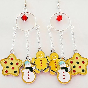 CHRISTMAS COOKIE CHARMS, cookie earrings, Christmas earrings, cookie jewelry, Christmas jewelry, cookie charms, Christmas charms - 1111C