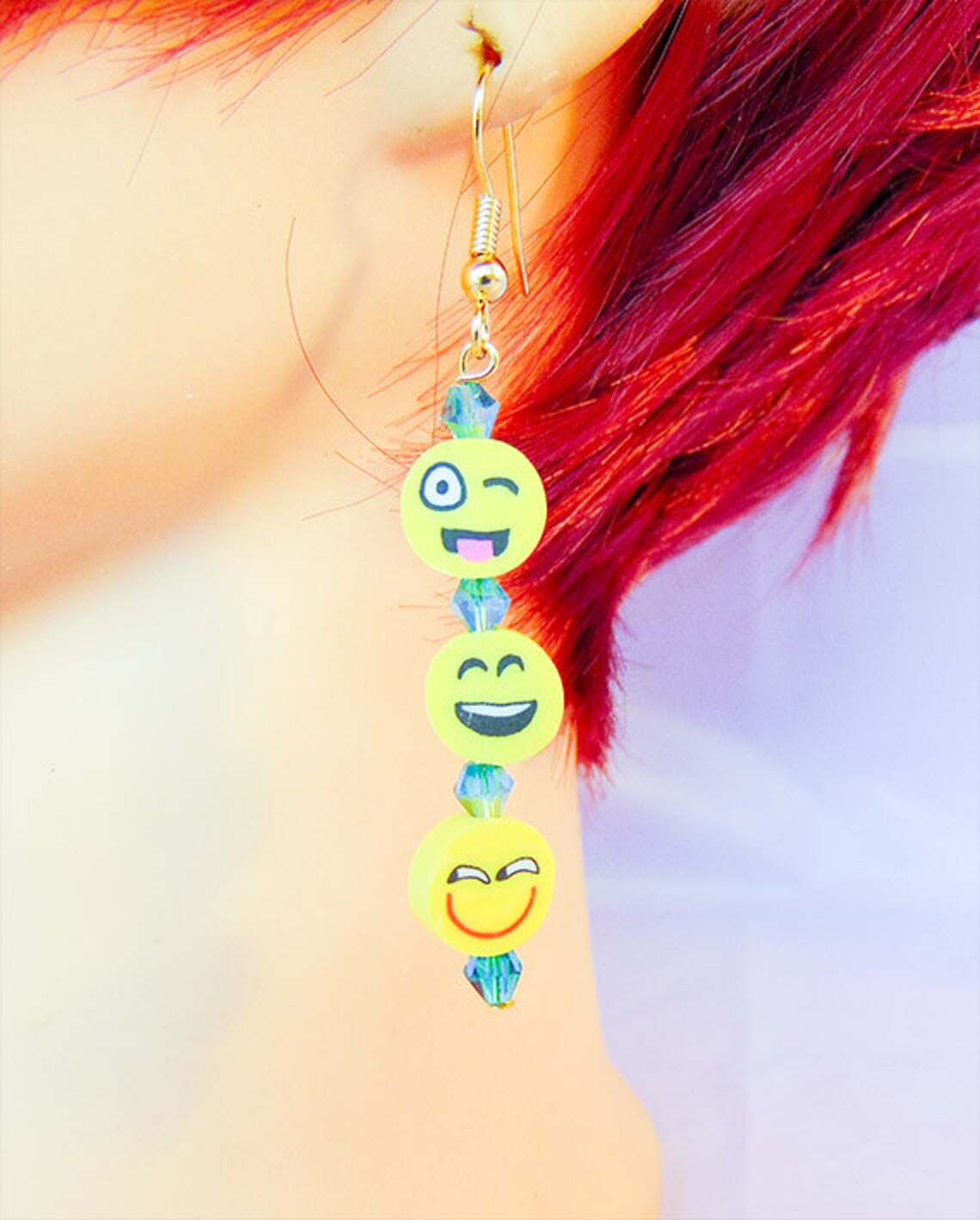 EMOJI EARRINGS Emoji Jewelry Polymer Clay Emoji Polymer Etsy