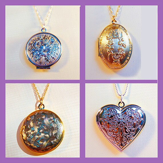 LOCKETS silver lockets gold lockets round lockets oval Etsy