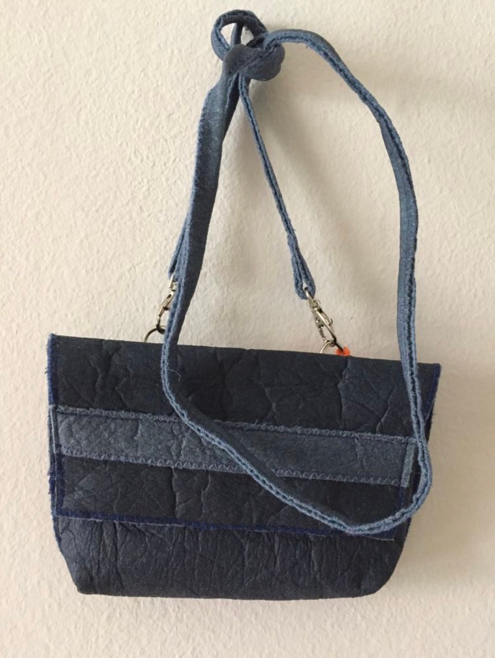 Dark Blue & Indigo Coloured small Pinatex® Bag