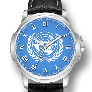 United Nations Un Flag Gents Men&#39;s Wrist Watch  Birthday Best Gift, Engraving