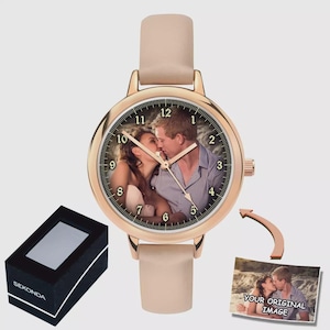 Personalised Custom Ladies Rose Gold Photo Seconda Watch Birthday Best Gift