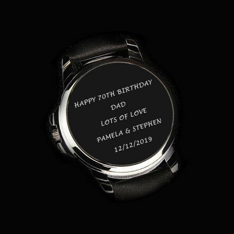 Personalised Engraved Gents Mens Photo Wrist Watch Birthday Etsy