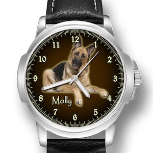 Personalised, Custom Gents Men&#39;s Wrist Watch Your Photo, Pets, Dogs, Cats, Anniversary, Birthday Best Gift