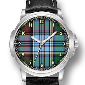 Anderson Scottish Clan Tartan Mens Wrist Watch Birthday Christmas Best Gift Box Engraving
