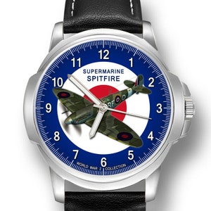Reloj de pulsera Supermarine Spitfire Raf WW2 para hombre, ideal como regalo de cumpleaños o aniversario. Grabado.