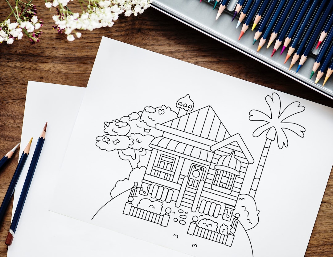 Bluey - the Heeler House Colouring Page - A4 & A3 - Etsy