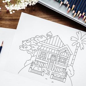 Bluey - The Heeler House Colouring Page - A4 & A3