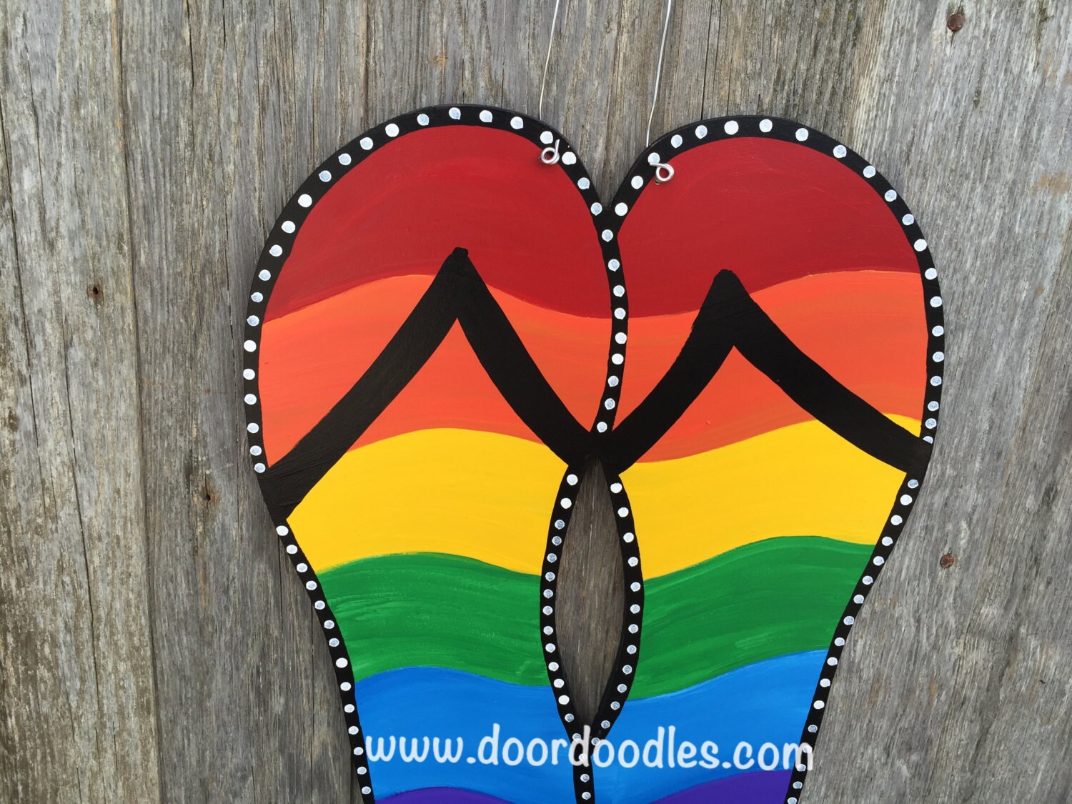 Rainbow Flip Flops Door Decoration Hanger Decor SUMMER Front Door Decor ...