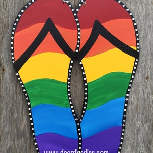 Rainbow Flip Flops Door Decoration Hanger Decor SUMMER Front Door Decor ...