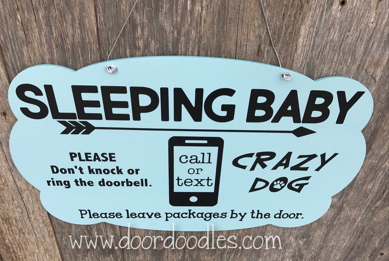 Baby Sleeping Do Not Ring Doorbell Front Door Sign Etsy