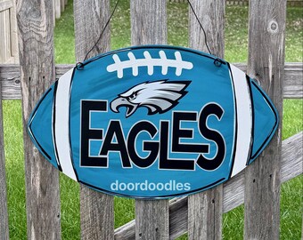 Philadelphia Eagles teal football door hanger hang decoration ornament wreath NFL